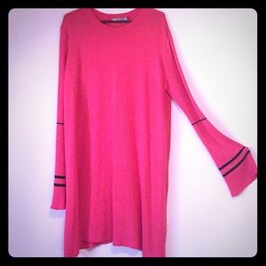 Flared sleeve sweater dress